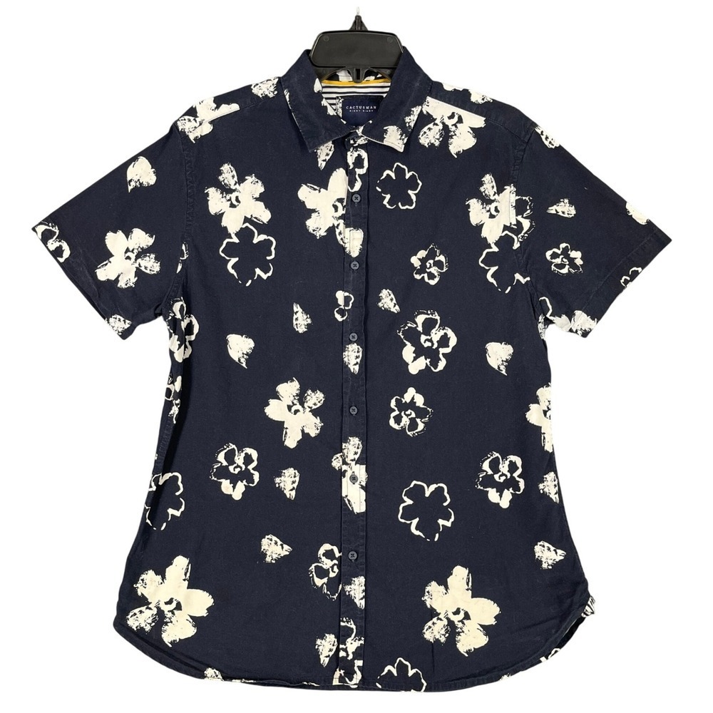 Cactus Man Ricky Singh Hawaiian Shirt Mens M Floral Button Resort Coastal‎